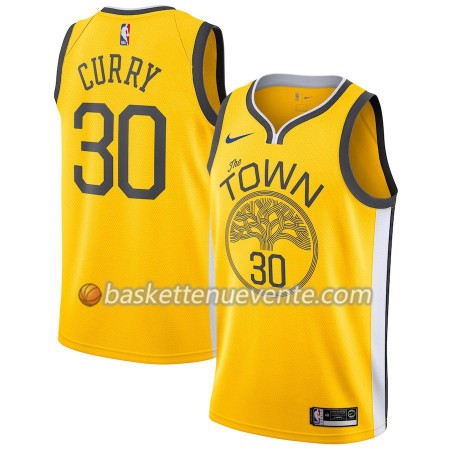 Maillot Basket Golden State Warriors Stephen Curry 30 2018-19 Nike Jaune Swingman - Homme